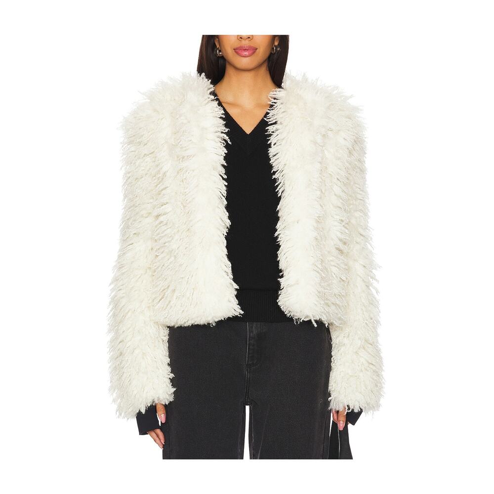 Sam Shaggy White Kiki Jacket Size S